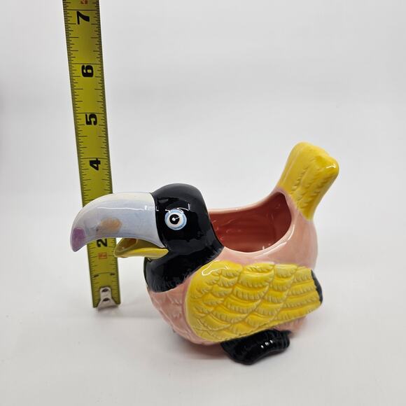 Vintage Bergschrund Seattle 1990 Toucan Pink Blue Set Pair Sugar w/ Lid Creamer - Picture 11 of 16